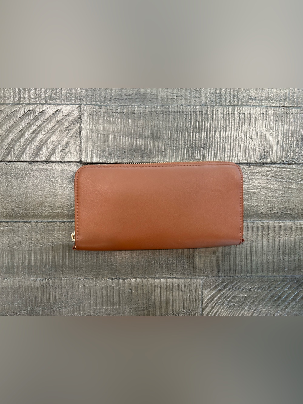 A New Day Zip-Around Leather Wallet Brown